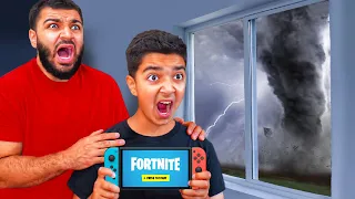 We Survived A TORNADO and Played Fortnite 🌪
