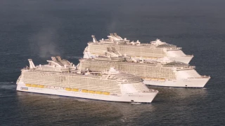 World's Three Biggest Cruise Ships Meet At Sea