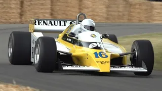 René Arnoux drives Renault RS10 F1 at Goodwood FOS! - 1.5L Twin Turbo V6 Engine Sound!