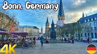 Bonn, Germany, walking tour 4K 60fps - A walk in a beautiful German city