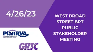 West Broad Street BRT Analysis Public Stakeholder Meeting - Review of Draft Report