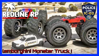 GTA 5 Roleplay - RedlineRP - Lamborghini Monster Truck Trolling Cops !  #190