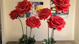 DIY Giant Large Foam Roses. One week work in 6 minutes video, January 10, 2022