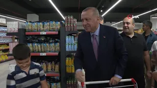 Cumhurbaşkanı Erdoğan Marketten Alışveriş Yaptı
