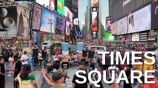 NEW YORK CITY Walking Tour [4K] TIMES SQUARE ... CROWDED !!!