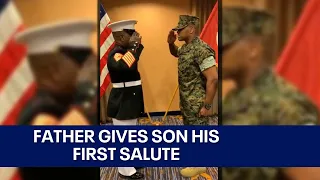 Marine father's salute to son goes viral