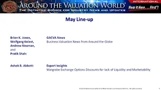 Around the Valuation World® International | May 13, 2024