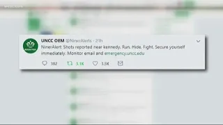 UNCC students warned of shooting through 'Niner Alert' system