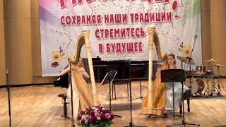 Bernard Andres - Jazzy - Ragtime, Harp duo (Marina Chudakova and Veronika Grabovskaya)