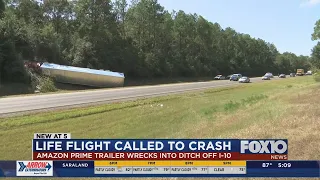 18-wheeler crash on I-10 in Baldwin Co.