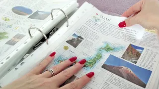 ASMR Plastic Sheet Protectors • Organizing Loose Book Pages • No Talking