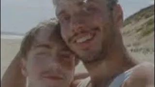 Gay couple on a beach in 1963 (found super 8 footage)