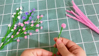 How To Make Easy Flower From Pipe Cleaner - Craft Tutorial | Pipe cleaner flower