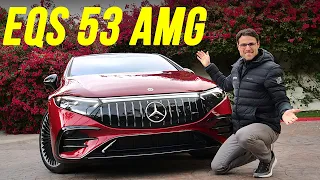Mercedes-AMG EQS 53 driving REVIEW with EV boost ⚡🏁