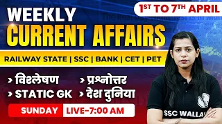 1 To 7 April 2024 Current Affairs | Weekly Current Affairs 2024 | Krati Mam Current Affairs