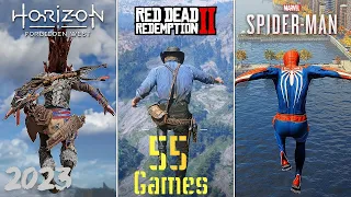 Jumping From the HIGHEST Points 55 Different Open world Video Games