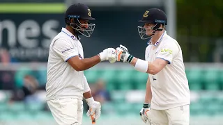 Cheteshwar Pujara and Steven Smith batting together for Sussex in County Championship 2023