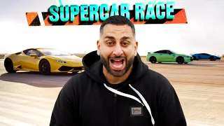 Supercar Drag Race - Lamborghini Aventador SV vs Nissan GT-R vs Huracan