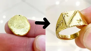 Making a 24k Pure Gold Signet Ring! Men’s Signet Ring | Jewelry Making | How it’s made | 4K Video
