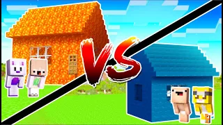 Casa de LAVA vs Casa de AGUA en Minecraft | Michi Miau con BEBE NOOB y Capitan Winki