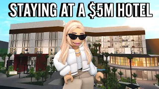 STAYING AT THE MOST EXPENSIVE BLOXBURG HOTEL | roblox