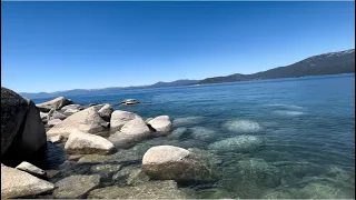 Crystal-clear calm on the Nevada side of Tahoe. The sound of the water washes away all stress.