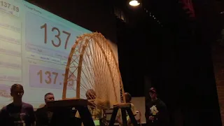 OC Spaghetti Bridge Building Contest winning bridge's collapse