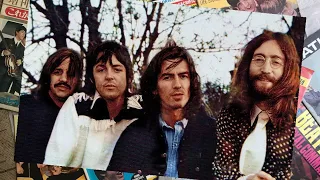 ♫ The Beatles sailing in a boat down the River Thames in London, 1969