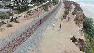 Train tracks near ocean on Del Mar bluffs set to be moved as erosion worsens