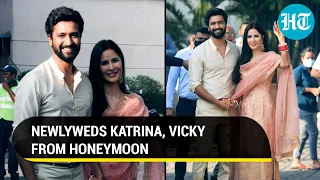 Watch: Katrina Kaif, Vicky Kaushal return to Mumbai from honeymoon; pose for paparazzi at airport