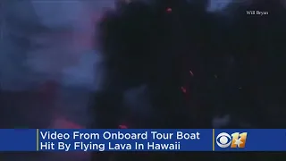 VIDEO: Lava Bomb Hits Tour Boat