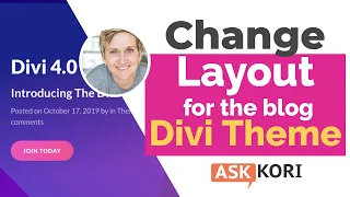 Change Blog Layout on Divi Theme