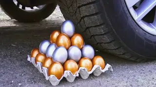 Crushing Crunchy & Soft Things by Car | Experiment Car vs Surprise Eggs | Car vs Eggs | 100 eggs 3