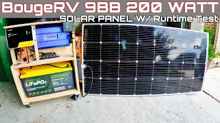 BougeRV 200 Watt 9BB Solar Panel | How long will it power a FREEZER in 100 degrees?