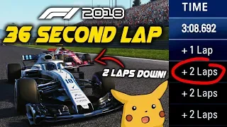 36 SECOND LAP AT AUSTRIA! LAPPING THE GRID TWICE IN A 5 LAP RACE! | F1 2018 Game Experiment