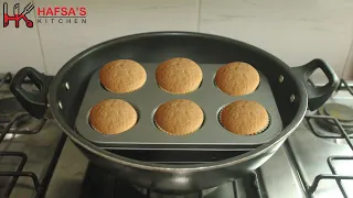 Vanilla Cupcake In Kadai | Easy Kids Lunch Box & Tea Time Cake Recipe  without Oven | Cupcake Recipe