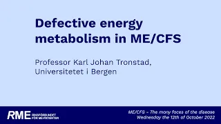 Defective energy metabolism in ME/CFS