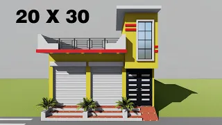 आगे दुकान पीछे मकान का नक्शा 3D 20 by 30 ghar ka design 20*30 shop plan @ yatendra house design