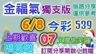 6/8  今彩539 獨支版版路分享