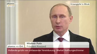 Ukraine-Krisengipfel in Minsk: Wladimir Putin zu den Ergebnissen am 12.02.2015