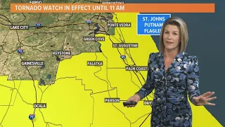 Tornado Watch for St. Johns, Putnam and Flagler counties until 11AM