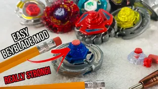 Using a pencil eraser to make a rubber tip! Easy Beyblade Mod! (MUST TRY!!!)