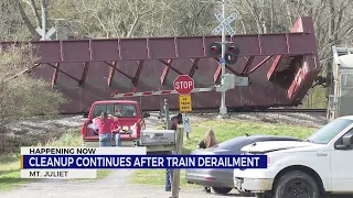 Cleanup continues after train derailment in Mt. Juliet