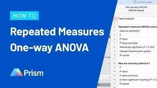 How to Perform a Repeated Measures One-way ANOVA in Prism