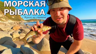 ПЕРВАЯ МОРСКАЯ РЫБАЛКА НА СПИННИНГ с берега. РЫБА ЕСТЬ! Приморье 2023