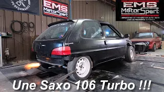 Cette Saxo s'identifie à une 106 et elle a un Turbo !!!