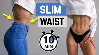 10 Min SLIM WAIST & 11 LINE ABS - 12 Exercises to Get Thin Waist, At Home, No Equipment