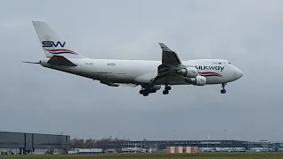 Silkway West Airlines Boeing 747-400F Landing at Schiphol