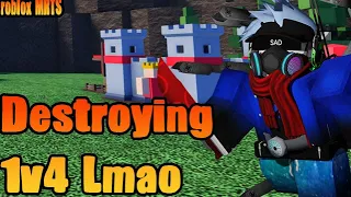 Destroying 1v4 In Roblox Medieval RTS