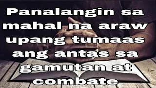 panalangin sa MAHAL NA ARAW upang tumaas ang antas sa gamutan at COMBATE